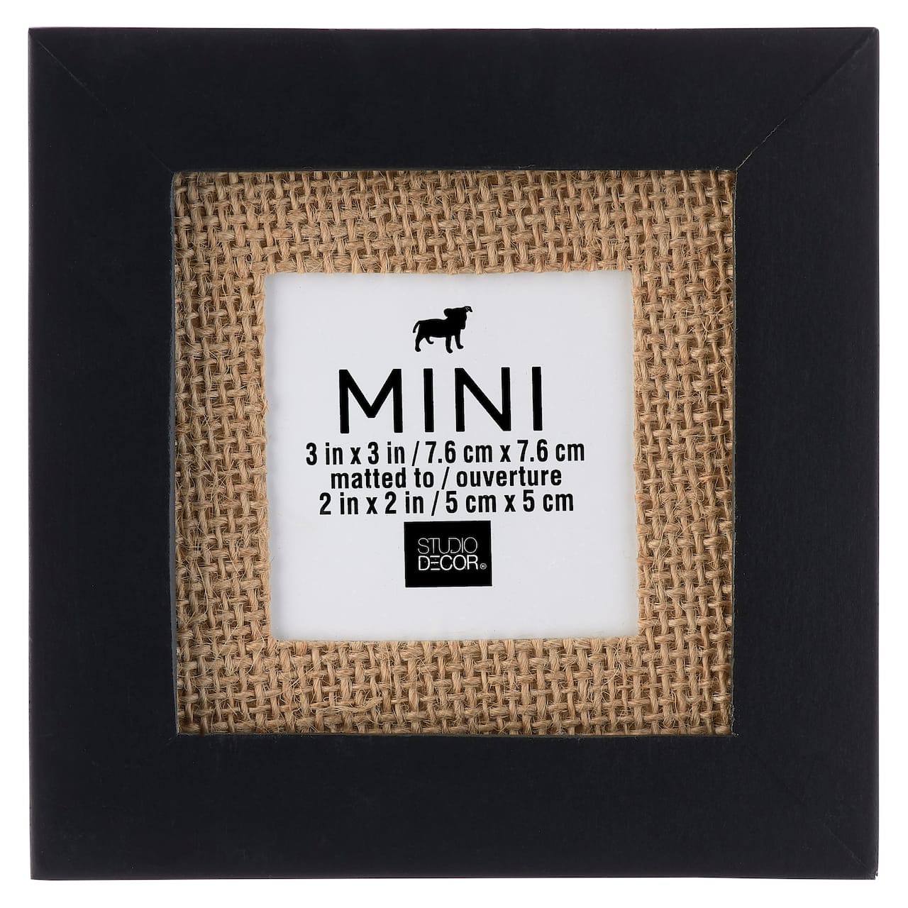 24 Pack: Black Mini Frame With Burlap Mat by Studio D&#xE9;cor&#xAE;
